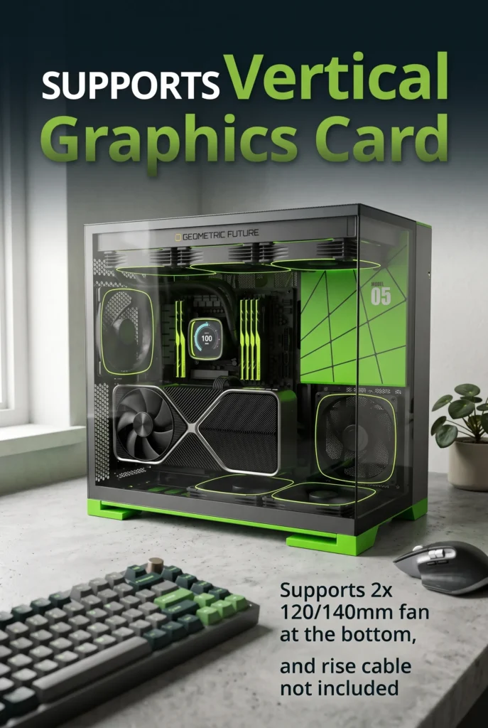pc case black and green