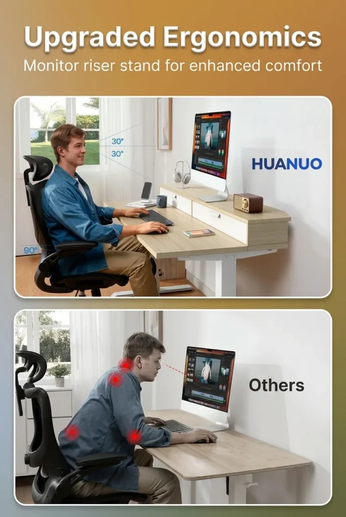 electric standing desk with storage